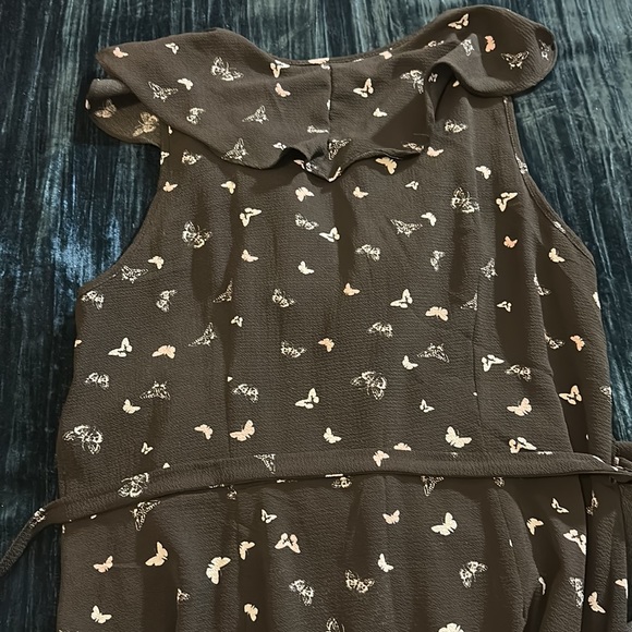 Black Butterfly Wrap Dress - Picture 3 of 3